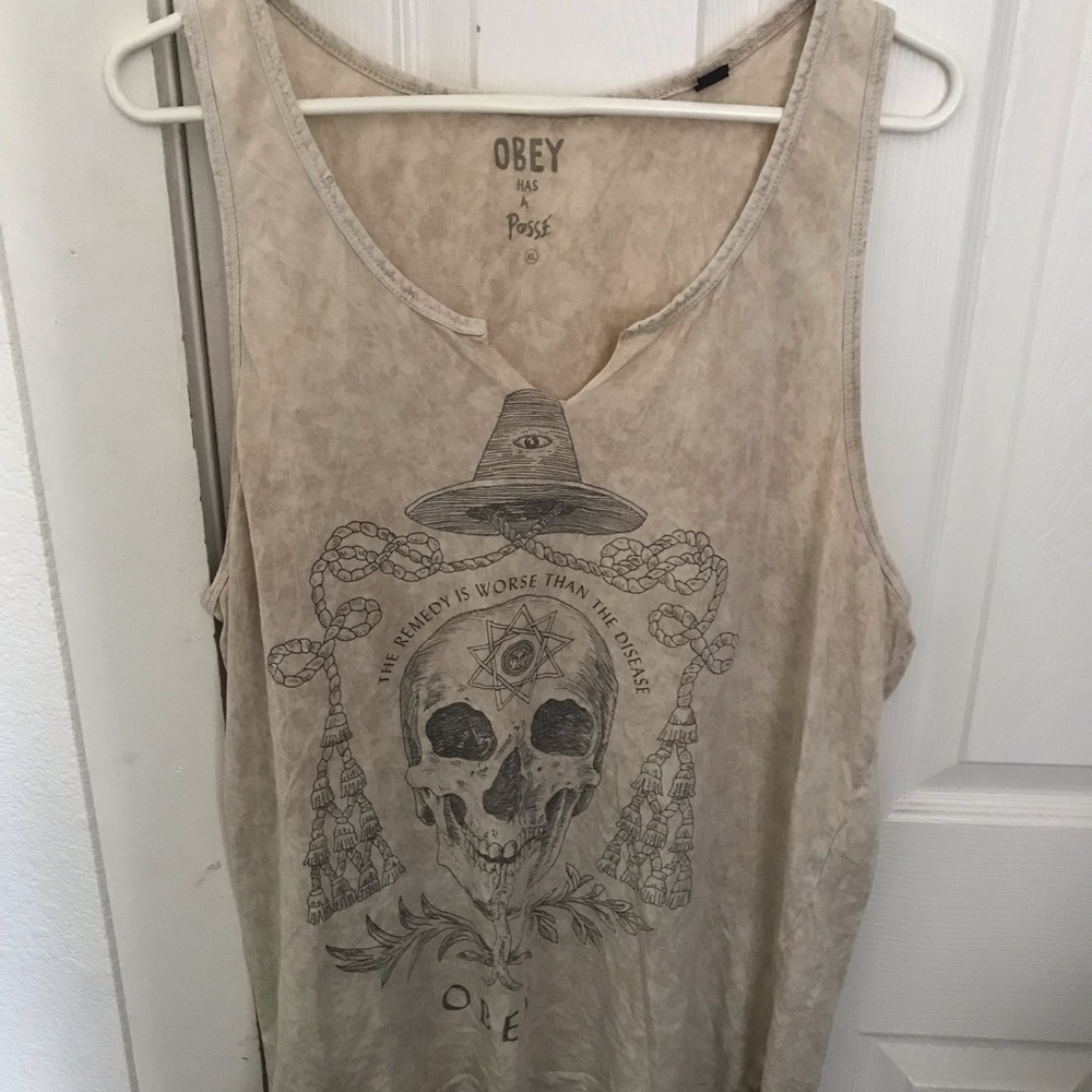 Obey cream tank